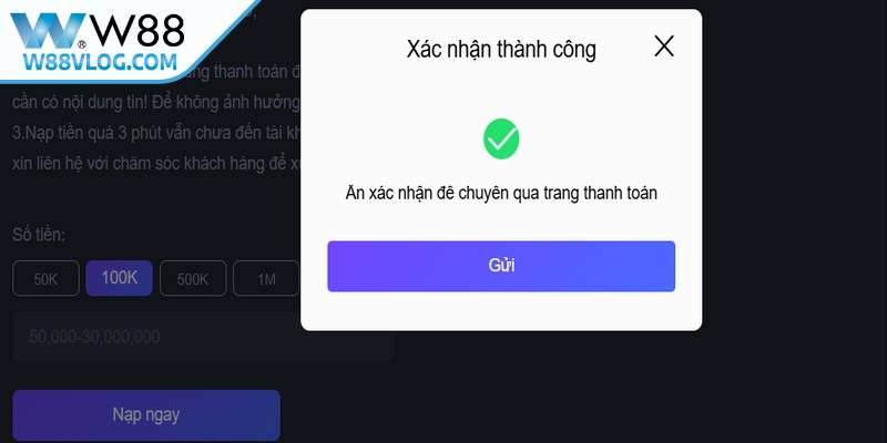 Điều kiện nạp tiền W88 an toàn nhanh chóng