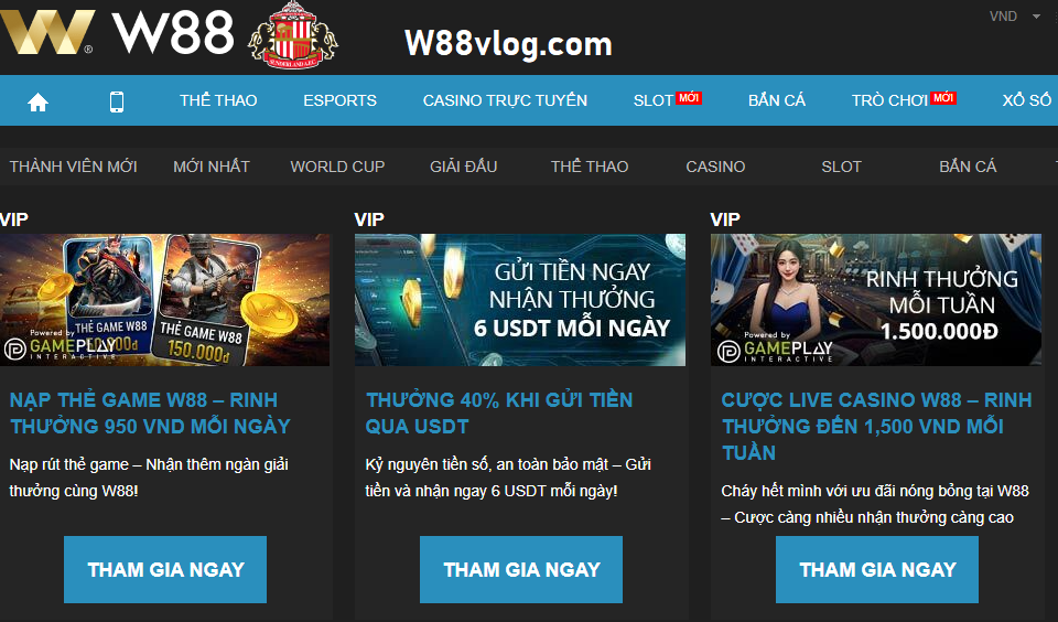 Chương trình khuyến mãi lớn tại w88